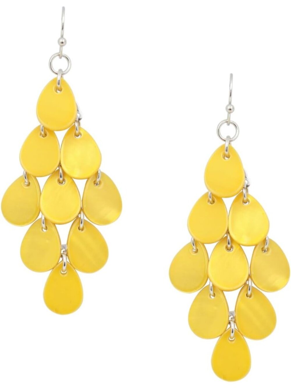 Women's Yellow Rhombic Drop Statement Summer Beach Cluster Dangle Earrings